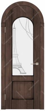 Арочная дверь Квадро-2 стекло с рисунком Paris-2