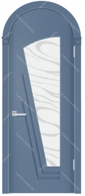 Арочная дверь Парус стекло с рисунком